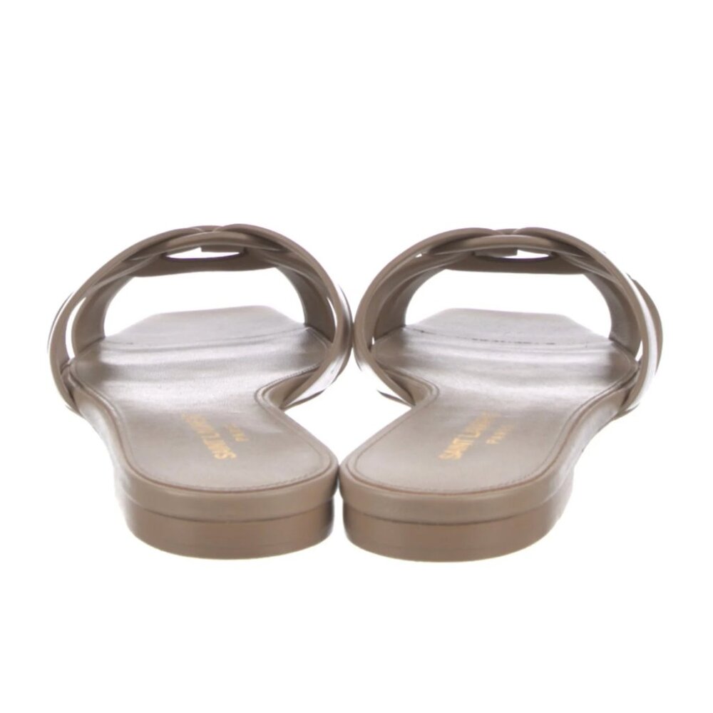 Saint Laurent Tribute Mules Smooth Leather Slides Women's Size: 7.5 37.5 - Picture 3 of 8